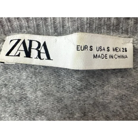 ZARA Gray Small  Button-Up Cardigan Sweater - Picture 3 of 13